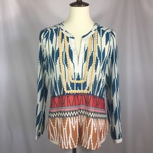 Anthropologie Maeve Rohana Embellished Henley sz 0